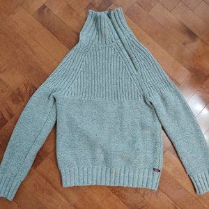 Mens Banana Republic Wool Side Zipper Gray Sweater - Heritage Collection Medium